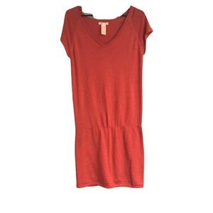 Tulle Anthropologie orange knit shirt dress tunic dress top medium